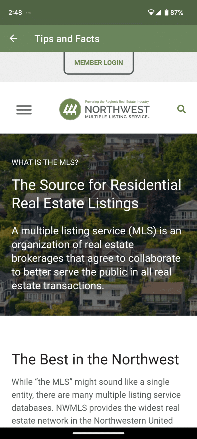 Northwest MLS Mobile App: Getting Started - Northwest Multiple Listing ...